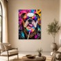 Bunter Bulldoggen-Porträt Kunstdruck und Pop Art Kunstwerk