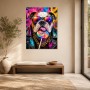 Bunter Bulldoggen-Porträt Kunstdruck und Pop Art Kunstwerk