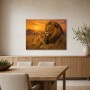 Löwenpaar im Sonnenuntergang, Wandbild oder Fine Art Print