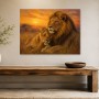Löwenpaar im Sonnenuntergang, Wandbild oder Fine Art Print