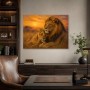 Löwenpaar im Sonnenuntergang, Wandbild oder Fine Art Print