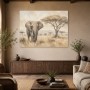 Afrikanischer Elefant in der Savanne, Leinwand oder Poster