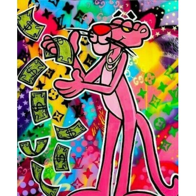 Kunst rosaroter Panther