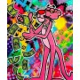 Kunst rosaroter Panther