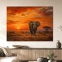 Elefant im Sonnenuntergang als Leinwandbild oder Kunstdruck