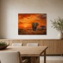 Elefant im Sonnenuntergang als Leinwandbild oder Kunstdruck