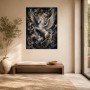 Majestätisches Pegasus Kunstwerk und Luxus Wandbild in Gold und Nachtblau