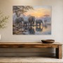 Elefanten am Wasser im Morgenlicht, Leinwand oder Fine Art Print