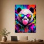 Neon Panda mit Sonnenbrille, Poster und Leinwand für moderne Räume