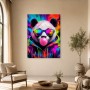 Neon Panda mit Sonnenbrille, Poster und Leinwand für moderne Räume