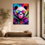 Neon Panda mit Sonnenbrille, Poster und Leinwand für moderne Räume