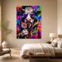 Bunte Kuh mit Sonnenbrille, Kunstdruck und Wandbild im Pop-Art Stil
