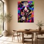 Bunte Kuh mit Sonnenbrille, Kunstdruck und Wandbild im Pop-Art Stil