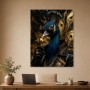 Luxuriöser Pfau mit Sonnenbrille als Kunstwerk oder Acrylbild