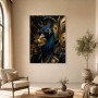 Luxuriöser Pfau mit Sonnenbrille als Kunstwerk oder Acrylbild