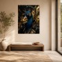 Luxuriöser Pfau mit Sonnenbrille als Kunstwerk oder Acrylbild