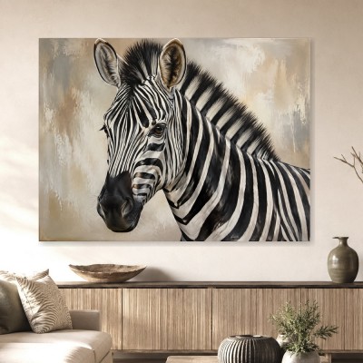 Zebra in sanfter Eleganz, Kunstdruck oder Leinwandbild
