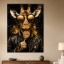 Stylische Giraffe mit Goldakzenten, Poster oder Leinwand für moderne Räume