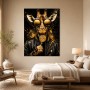 Stylische Giraffe mit Goldakzenten, Poster oder Leinwand für moderne Räume