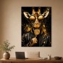 Stylische Giraffe mit Goldakzenten, Poster oder Leinwand für moderne Räume