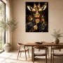 Stylische Giraffe mit Goldakzenten, Poster oder Leinwand für moderne Räume