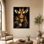 Stylische Giraffe mit Goldakzenten, Poster oder Leinwand für moderne Räume