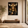 Stylische Giraffe mit Goldakzenten, Poster oder Leinwand für moderne Räume