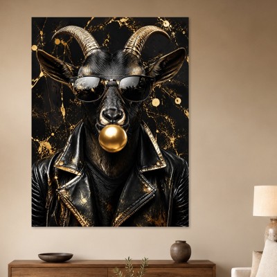 Markantes Ziegenporträt als Kunstdruck und Modernes Wandbild