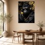 Gorilla mit Sonnenbrille, Lederjacke und Goldkette als Poster oder Leinwand