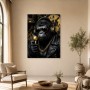 Gorilla mit Sonnenbrille, Lederjacke und Goldkette als Poster oder Leinwand