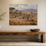 Zebraherde in der Savanne, Leinwand und Kunstdruck