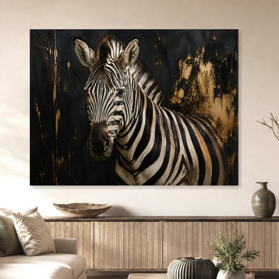 Elegantes Zebra Motiv als Leinwand oder Fine Art Print