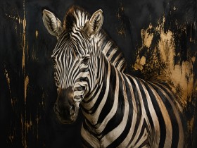 Elegantes Zebra Motiv als Leinwand oder Fine Art Print
