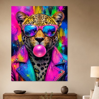 Leopard mit Sonnenbrille als Modernes Wandbild oder Acrylbild
