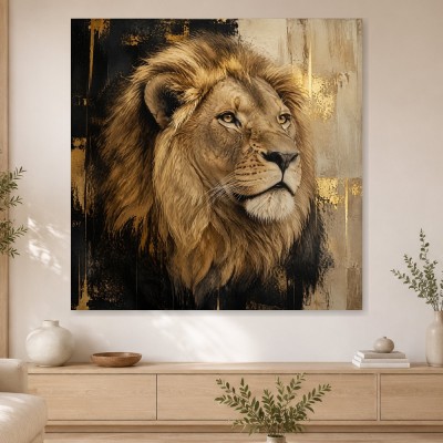 Majestätischer Löwe als Leinwand oder Acrylbild
