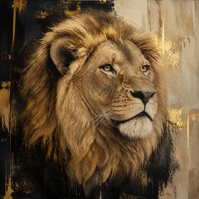 Majestätischer Löwe als Leinwand oder Acrylbild