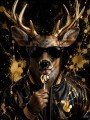 Elegantes Hirschmotiv als Poster oder Acryl mit Goldakzenten