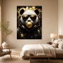 Goldener Panda als Wandbild oder Kunstdruck mit urbanem Stil