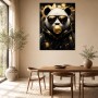 Goldener Panda als Wandbild oder Kunstdruck mit urbanem Stil