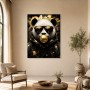 Goldener Panda als Wandbild oder Kunstdruck mit urbanem Stil