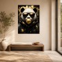 Goldener Panda als Wandbild oder Kunstdruck mit urbanem Stil
