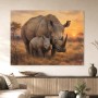 Majestätische Nashörner im Sonnenuntergang, Leinwand und Fine Art Print