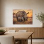 Majestätische Nashörner im Sonnenuntergang, Leinwand und Fine Art Print
