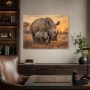 Majestätische Nashörner im Sonnenuntergang, Leinwand und Fine Art Print