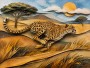 Eleganter Gepard in goldener Savanne, Leinwand oder Fine Art Print