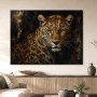 Leopardenporträt als Kunstwerk und Wandbild mit dunkler Eleganz