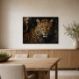 Leopardenporträt als Kunstwerk und Wandbild mit dunkler Eleganz