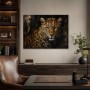 Leopardenporträt als Kunstwerk und Wandbild mit dunkler Eleganz