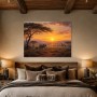 Savanne bei Sonnenuntergang als Leinwandbild oder Kunstdruck