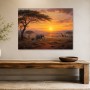 Savanne bei Sonnenuntergang als Leinwandbild oder Kunstdruck